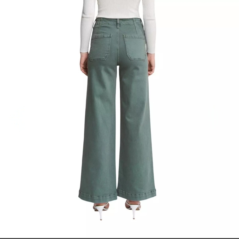 Mica Denim Women’s High Rise Wide Leg Cilantro Green Pants; Size 32 - Picture 2 of 9
